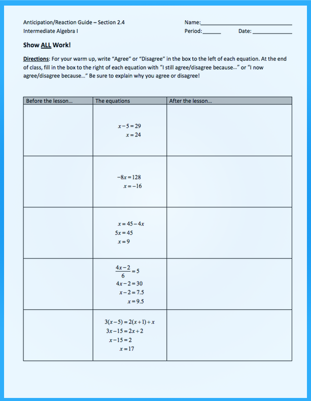 Algebra 1 | Zach Tocchi's Online Portfolio
